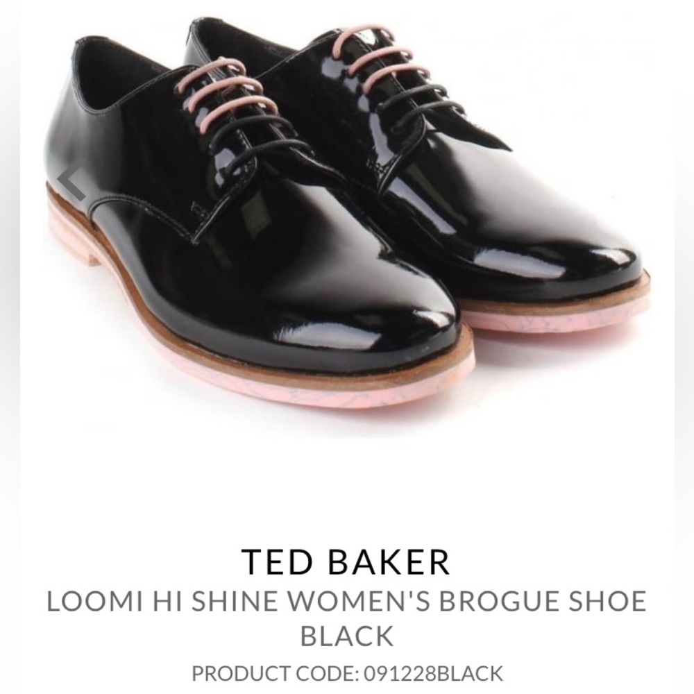 TED BAKER 💕Size 4 UK/ 6 US 🌷Patent Leather Lace up Loafers 🌸GORGEOUS SHOES !